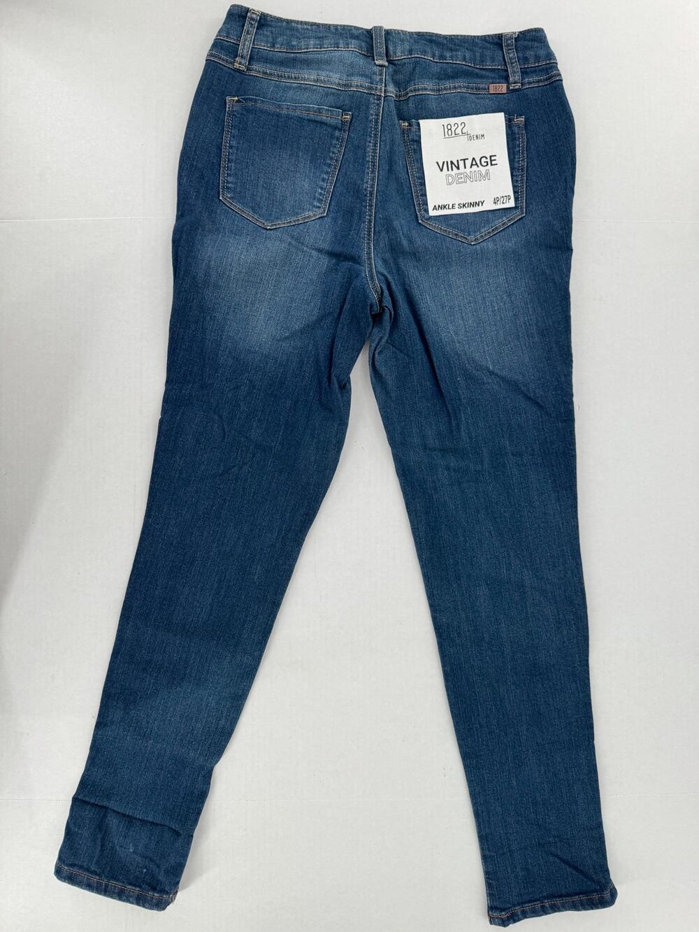 1822 Denim Berlin Jeans Womens 4P 27P Low Rise Vintage Skinny Indigo Stretch NWT